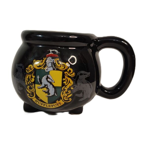 HUFFLEPUFF Crest Harry Potter 23 Oz Cauldron Soup Coffee Mug Ceramic - Picture 1 of 5
